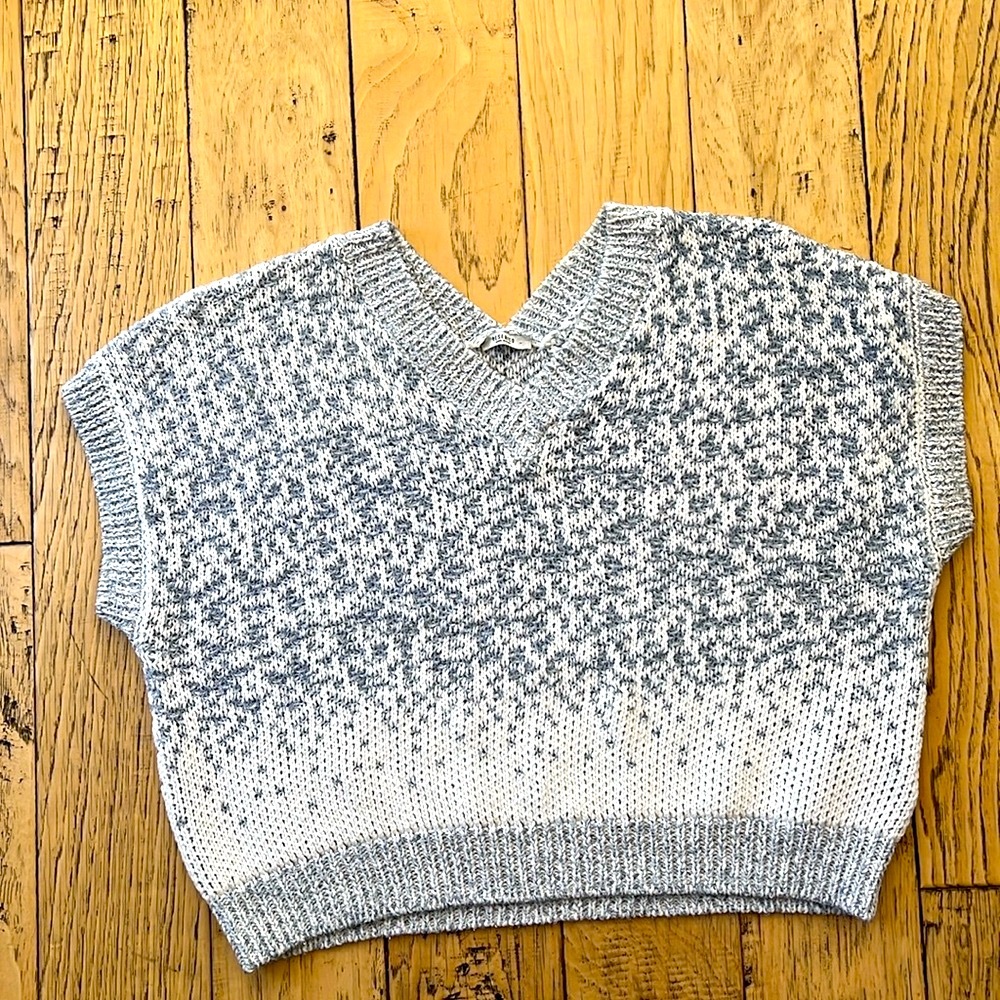 Peserico metalic blue  and white  Knit Top
